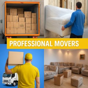 کارگر اثاثیه منزل همراه شش چرخ