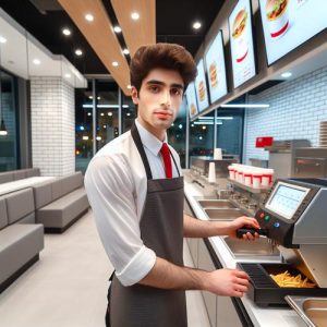 استخدام فست فود کار آقا در فست فود کیش در کیش با جای خواب و حقوق بالا